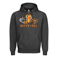 Charcoal Heather happy fall Zipper Hoodie - JahusDesignShop