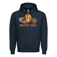 Navy happy fall Zipper Hoodie - JahusDesignShop