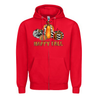 Red happy fall Zipper Hoodie - JahusDesignShop