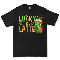 Black St. Patrick's Lucky a latte Premium Tee - OliviaCreatesArt