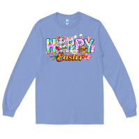 Colony Blue Happy Easter Long Sleeve Tee - CowhideDigitalArt