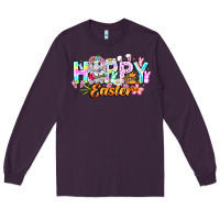 Plum Happy Easter Long Sleeve Tee - CowhideDigitalArt
