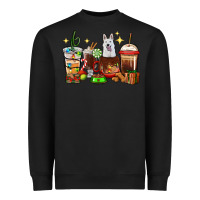 Black Christmas coffee cups with White Shepherd Heavyweight Sweatshirt - RanaPortraitStore