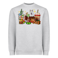 Heather Grey Christmas coffee cups with White Shepherd Heavyweight Sweatshirt - RanaPortraitStore