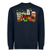 Navy Christmas coffee cups with White Shepherd Heavyweight Sweatshirt - RanaPortraitStore