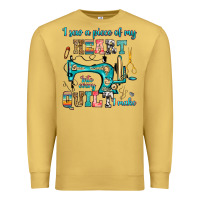 Antique Gold i sew a piece of my heart into every quilt i make Premium Sweatshirt - RanaPortraitStore