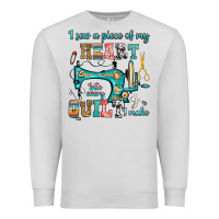 Dove Grey i sew a piece of my heart into every quilt i make Premium Sweatshirt - RanaPortraitStore