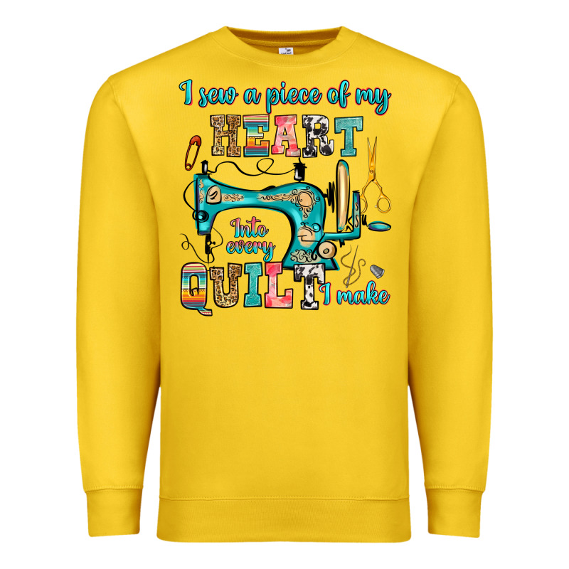 I Sew A Piece Of My Heart Into Every Quilt I Make Premium Sweatshirt by RanaPortraitStore | Teevron