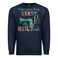 Navy i sew a piece of my heart into every quilt i make Premium Sweatshirt - RanaPortraitStore