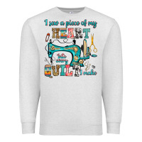 Oatmeal Heather i sew a piece of my heart into every quilt i make Premium Sweatshirt - RanaPortraitStore