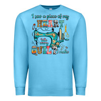 Ocean Blue i sew a piece of my heart into every quilt i make Premium Sweatshirt - RanaPortraitStore