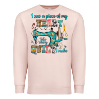 Pale Pink i sew a piece of my heart into every quilt i make Premium Sweatshirt - RanaPortraitStore