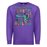 Purple i sew a piece of my heart into every quilt i make Premium Sweatshirt - RanaPortraitStore