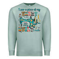 Seafoam i sew a piece of my heart into every quilt i make Premium Sweatshirt - RanaPortraitStore
