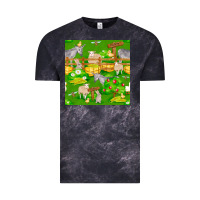Cloud Black farm life seamless pattern Vintage Tee - FaDigitalArtStudio