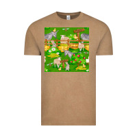 Vintage Coffee farm life seamless pattern Vintage Tee - FaDigitalArtStudio