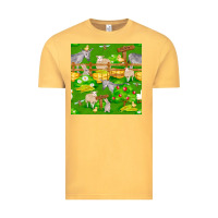 Vintage Mustard farm life seamless pattern Vintage Tee - FaDigitalArtStudio