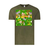 Vintage Olive farm life seamless pattern Vintage Tee - FaDigitalArtStudio