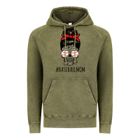 Vintage Olive Baseball Mom Skull Vintage Hoodie - linhVisuals