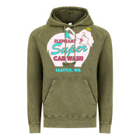 Vintage Olive pink elephant car wash Vintage Hoodie - linhVisuals