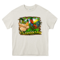 Cream It's St. Patrick's Day Rooster And Chicken Heavy Core Tee - RanaPortraitStore