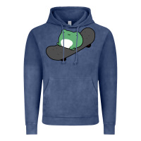 Vintage Denim skateboarding frog Vintage Hoodie - linhVisuals