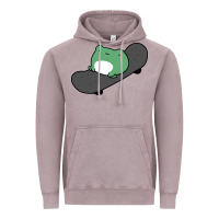 Skateboarding Frog Vintage Hoodie | Teevron