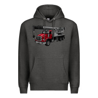 Charcoal Heather crane truck Premium Hoodie - Artiststas