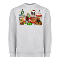 Heather Grey Christmas coffee cups with Saint Bernard Heavyweight Sweatshirt - RanaPortraitStore