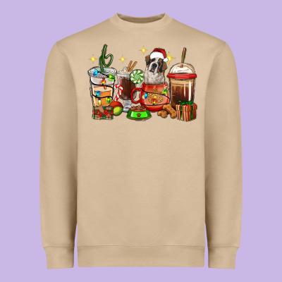Christmas Coffee Cups With Saint Bernard Heavyweight Sweatshirt Designed By Ranaportraitstore