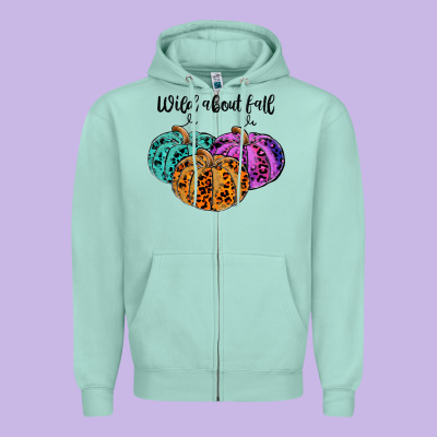 Wild Abaut Fall Zipper Hoodie Designed By Jahusdesignshop