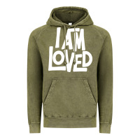 Vintage Olive i am loved Vintage Hoodie - linhVisuals