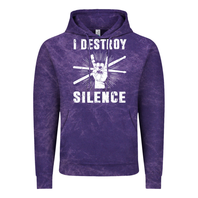 I Destroy Silence Drum Set Drummer Gift Vintage Hoodie by linhVisuals | Teevron
