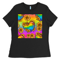 Black Pride lgbtq leopard hearts and sunflowers seamless Ladies Tee - BundleAndBundleShop