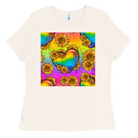 Bone Pride lgbtq leopard hearts and sunflowers seamless Ladies Tee - BundleAndBundleShop