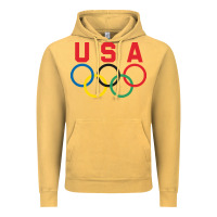 Vintage Mustard OLYMPIC RINGS Vintage Hoodie - linhVisuals