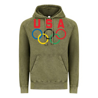 Vintage Olive OLYMPIC RINGS Vintage Hoodie - linhVisuals