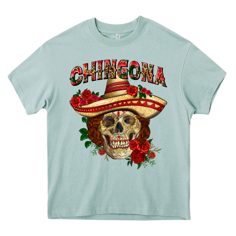 Chingona With Roses Mexico Heavy Core Tee by HowdyJamesFarm | Teevron