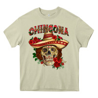 Mossy Chingona with roses Mexico Heavy Core Tee - HowdyJamesFarm