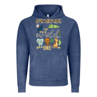 Vintage Denim grandma of the wild one zoo mother birthday safari jungle long sleeve Vintage Hoodie - linhVisuals