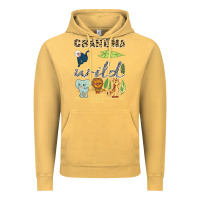 Vintage Mustard grandma of the wild one zoo mother birthday safari jungle long sleeve Vintage Hoodie - linhVisuals