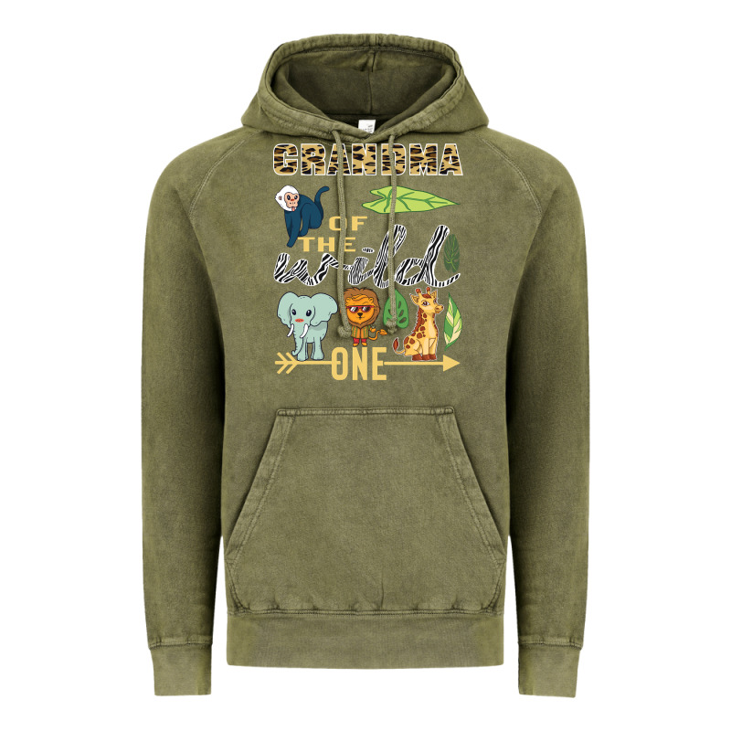 Grandma Of The Wild One Zoo Mother Birthday Safari Jungle Long Sleeve Vintage Hoodie by linhVisuals | Teevron