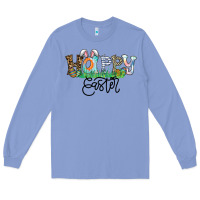 Colony Blue Happy Easter Long Sleeve Tee - CowhideDigitalArt