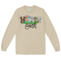 Mushroom Happy Easter Long Sleeve Tee - CowhideDigitalArt