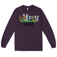 Plum Happy Easter Long Sleeve Tee - CowhideDigitalArt