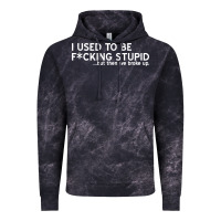 Cloud Black i used to be f cking stupid Vintage Hoodie - linhVisuals