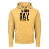 Vintage Mustard i'm not gay but $20 is $20 (white) Vintage Hoodie - linhVisuals