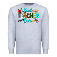 Heather Grey best teacher ever Premium Sweatshirt - RanaPortraitStore