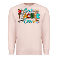 Pale Pink best teacher ever Premium Sweatshirt - RanaPortraitStore