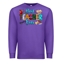 Purple best teacher ever Premium Sweatshirt - RanaPortraitStore